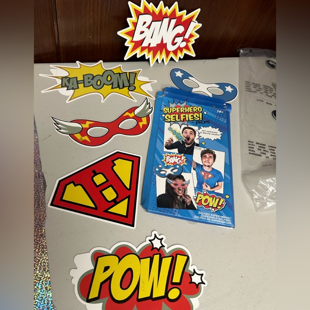 Superhero Selfies Props - Photo Booth Selfie Props double view